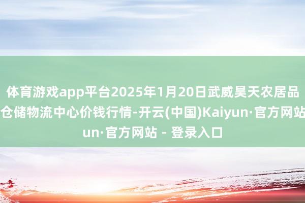 体育游戏app平台2025年1月20日武威昊天农居品往还市集暨仓储物流中心价钱行情-开云(中国)Kaiyun·官方网站 - 登录入口