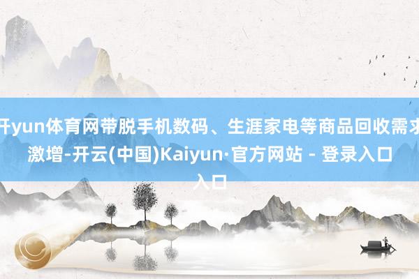 开yun体育网带脱手机数码、生涯家电等商品回收需求激增-开云(中国)Kaiyun·官方网站 - 登录入口