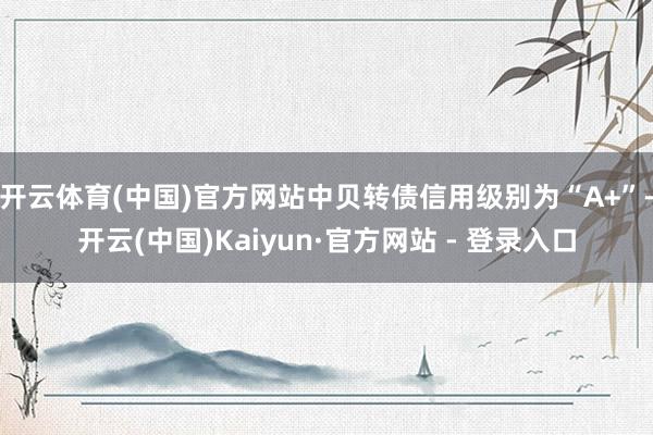 开云体育(中国)官方网站中贝转债信用级别为“A+”-开云(中国)Kaiyun·官方网站 - 登录入口